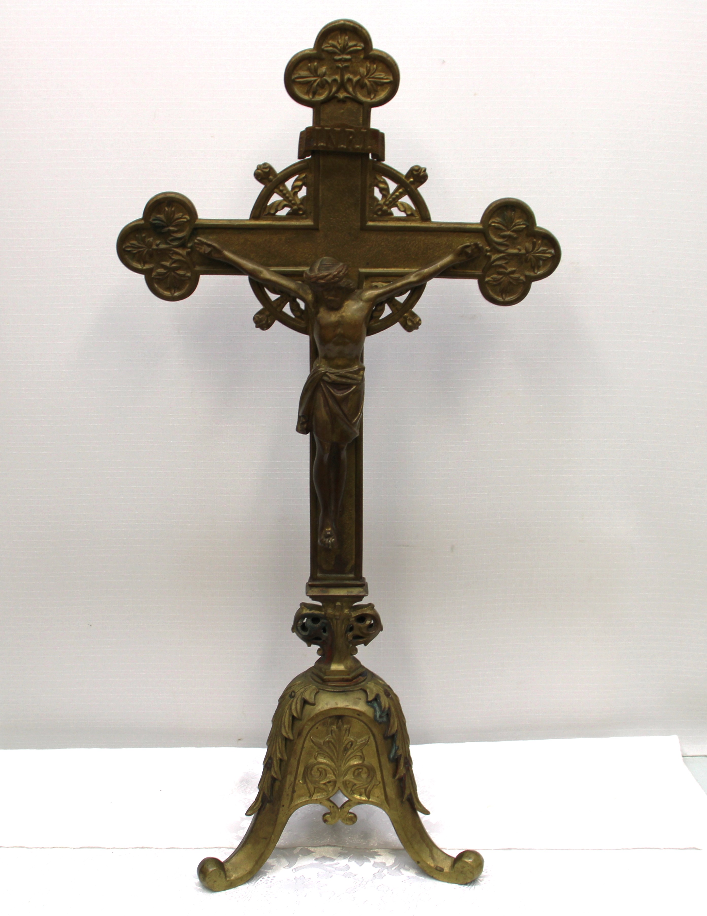 25" Antique Bronze Altar Crucifix